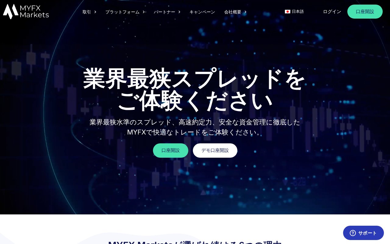 MYFXMarkets公式サイトのトップページ