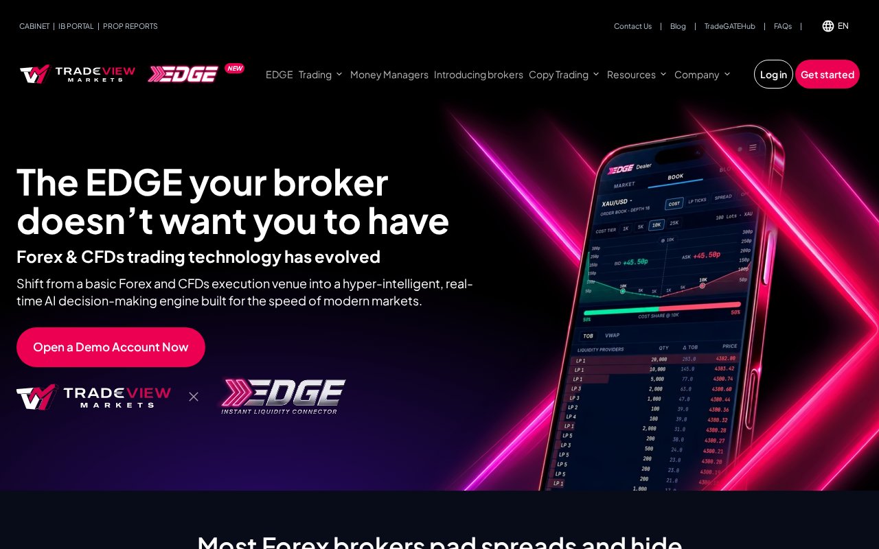 Tradeview公式サイトのトップページ